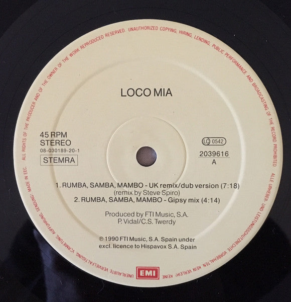 Loco Mia : Rumba Samba Mambo (12")