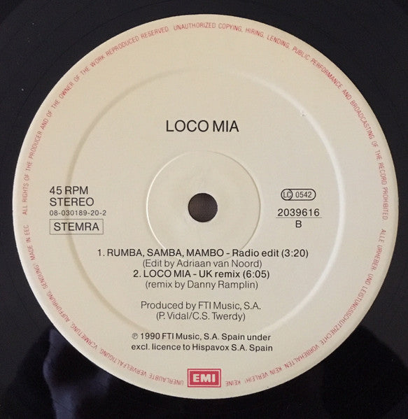Loco Mia : Rumba Samba Mambo (12")