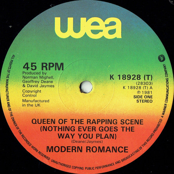Modern Romance : Queen Of The Rapping Scene (Nothing Ever Goes The Way You Plan) C/W Can You Move (American Mix) (12")