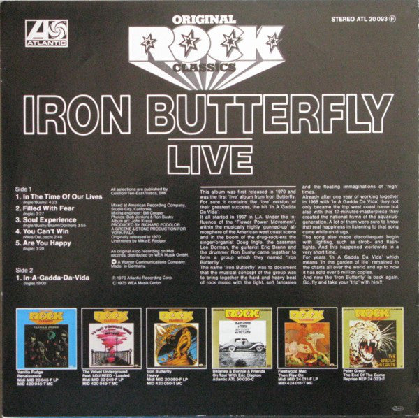 Iron Butterfly : Live (LP, Album, RE)