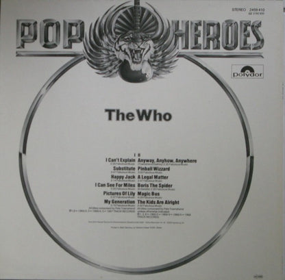 The Who : Pop Heroes  The Who (LP, Comp)