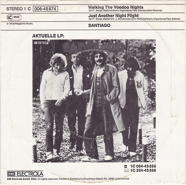 Santiago (9) : Walking The Voodoo Nights (7", Single)