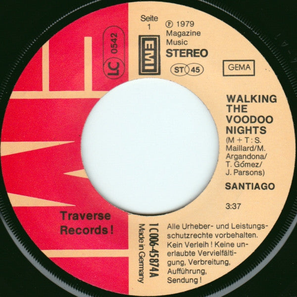 Santiago (9) : Walking The Voodoo Nights (7", Single)