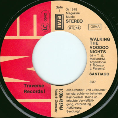 Santiago (9) : Walking The Voodoo Nights (7", Single)