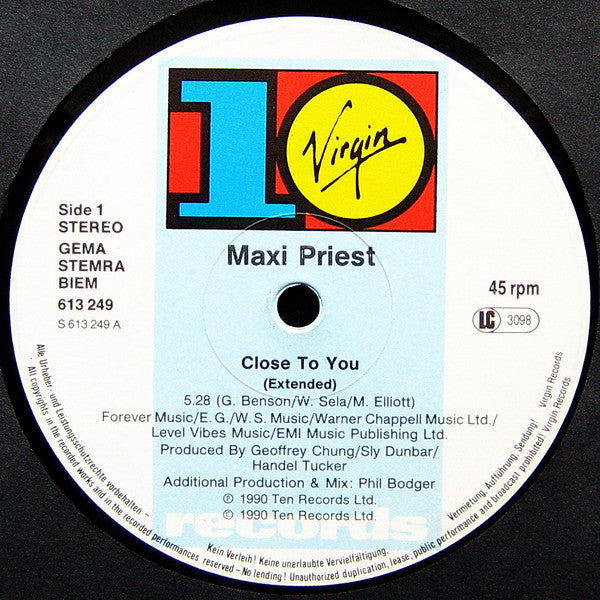 Maxi Priest : Close To You (12", Single)