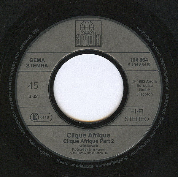 Clique Afrique : Clique Afrique (7", Single)