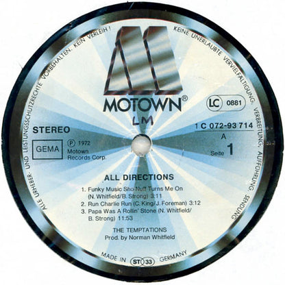 The Temptations : All Directions (LP, Album, RE)