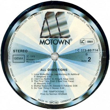 The Temptations : All Directions (LP, Album, RE)