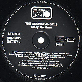The Comsat Angels : Sleep No More (LP, Album)