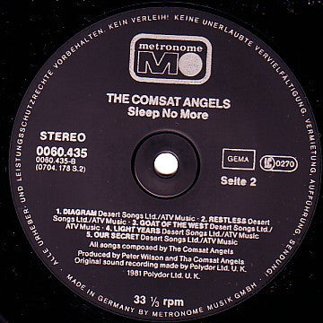 The Comsat Angels : Sleep No More (LP, Album)