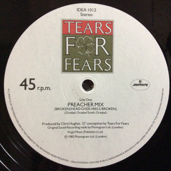 Tears For Fears : Broken / Head Over Heels / Broken (Preacher Mix) (12", Single, MPO)