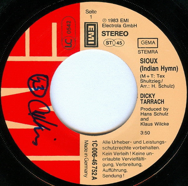 Dicky Tarrach : Sioux (Indian Hymn) (7", Single)