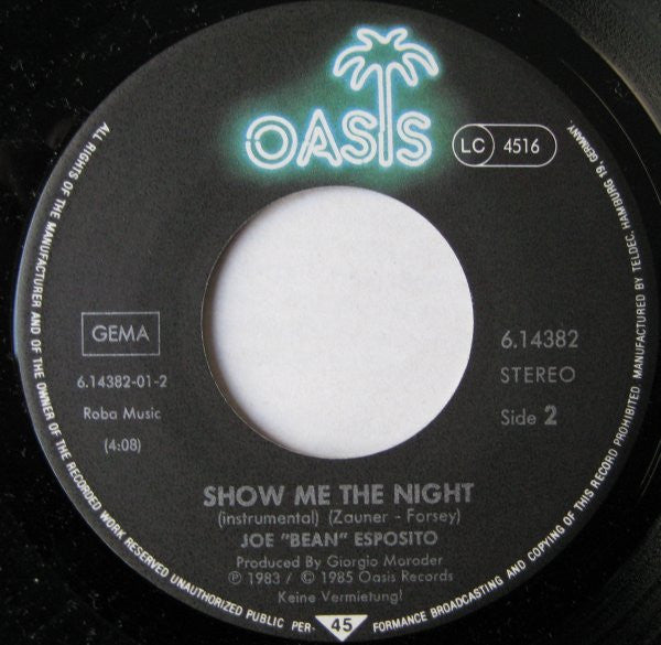 Joe Esposito : Show Me The Night (7", Single)