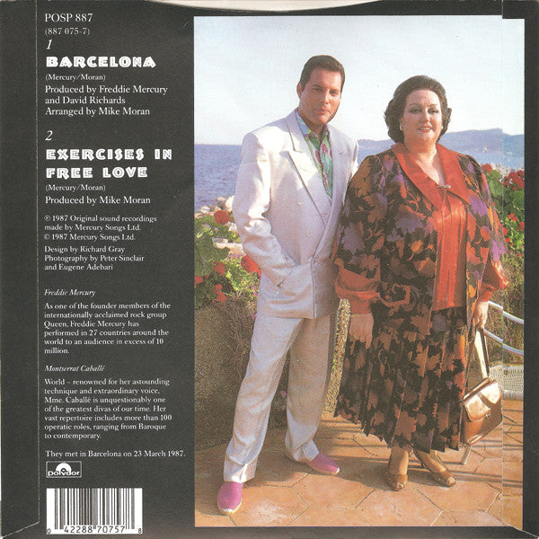 Freddie Mercury & Montserrat Caballé : Barcelona (7", Single)