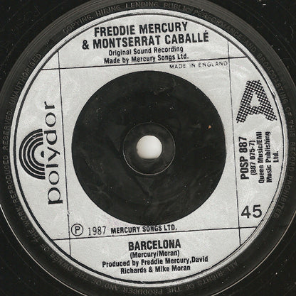 Freddie Mercury & Montserrat Caballé : Barcelona (7", Single)