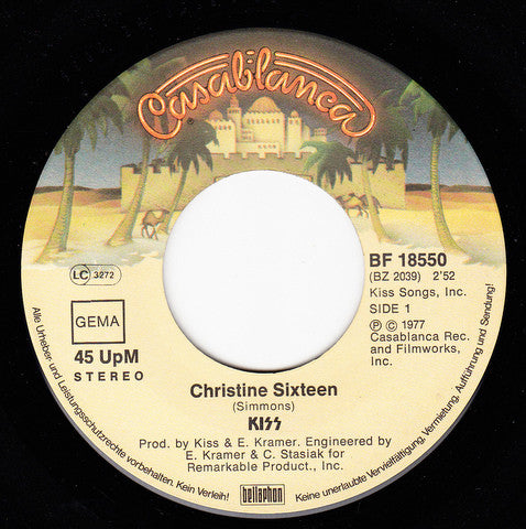 Kiss : Christine Sixteen (7", Single)