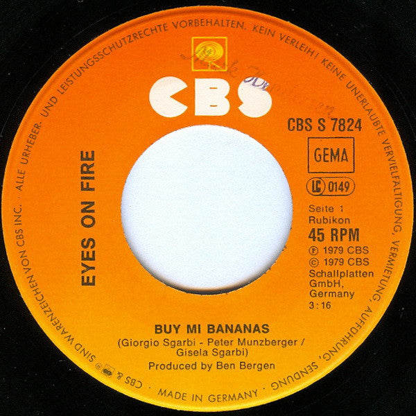 Eyes On Fire : Buy Mi Bananas (7", Single)