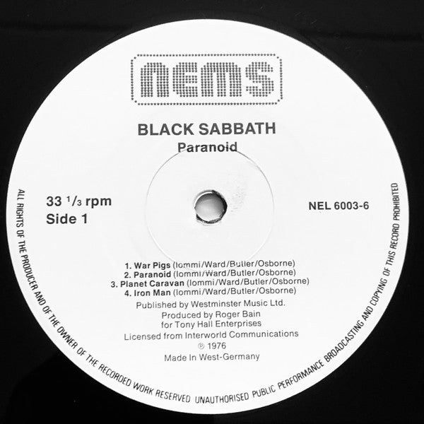 Black Sabbath : Paranoid (LP, Album, RE)