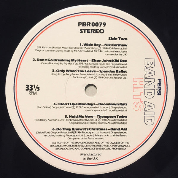 Various : Pepsi® Band Aid Hits (LP, Comp, PRS)