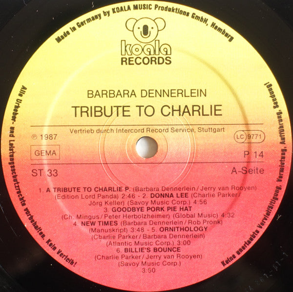 Barbara Dennerlein : Tribute To Charlie (LP, Album)