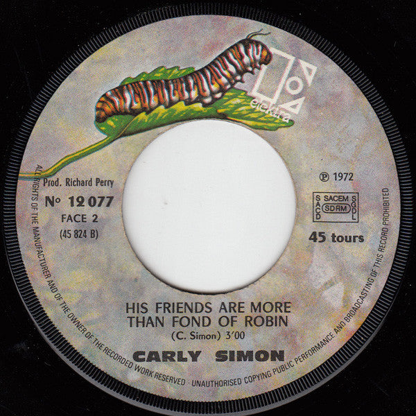 Carly Simon : You're So Vain (7", Single)