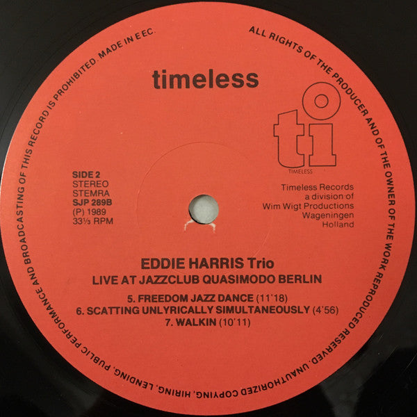 Eddie Harris : Live In Berlin At The Jazzclub Quasimodo (LP, Album, Ste)