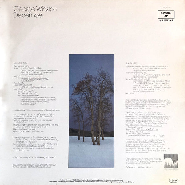 George Winston : December (LP, Album)