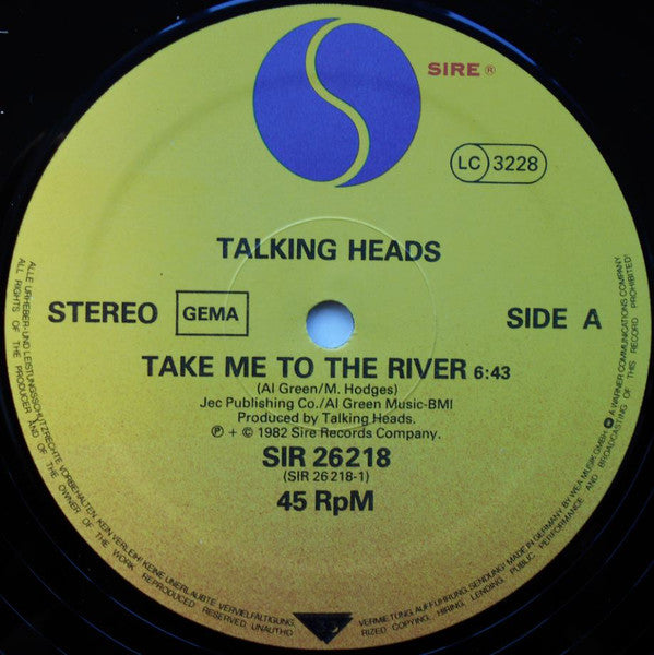 Talking Heads : Take Me To The River (Live) / Heaven/Life During Wartime (Live) (12", Maxi, Ltd)