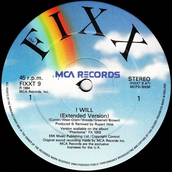 The Fixx : I Will (Extended Version) (12")
