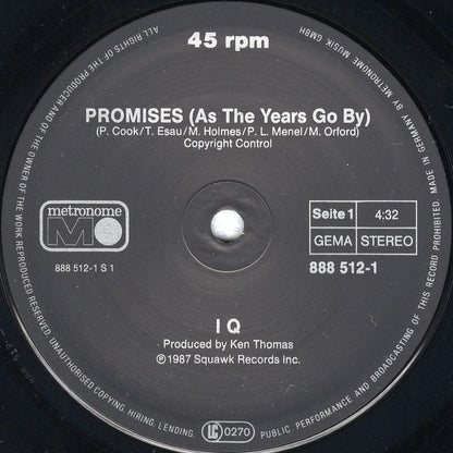 IQ (7) : Promises (As The Years Go By) (12", Maxi)