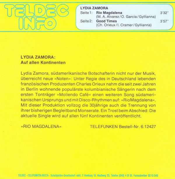 Lyda Zamora : Rio Magdalena (7", Single)