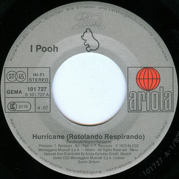 Pooh : Hurricane (7", Single)