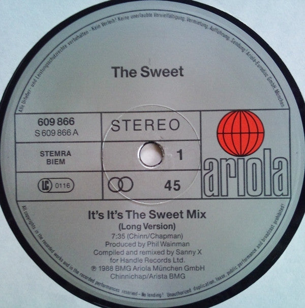 Sweet* : It's It's The Sweet Mix (12", Maxi)