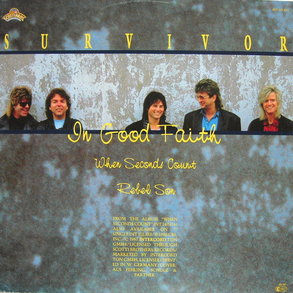 Survivor : In Good Faith (12", Maxi, S/Edition, Yel)