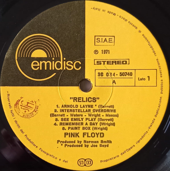 Pink Floyd : Relics (LP, Comp, RE)
