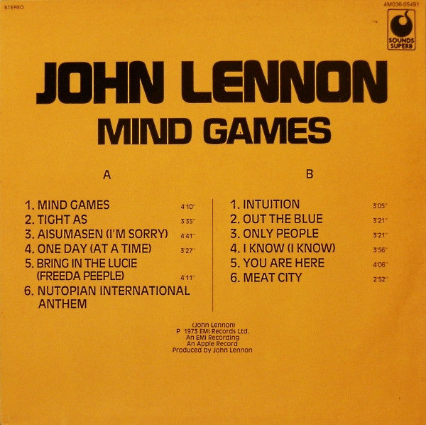 John Lennon : Mind Games (LP, Album, RE)