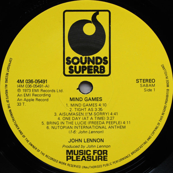 John Lennon : Mind Games (LP, Album, RE)