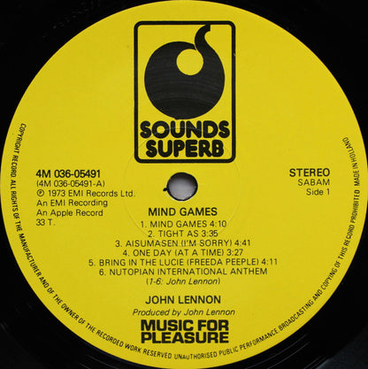 John Lennon : Mind Games (LP, Album, RE)