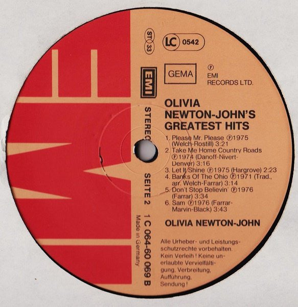 Olivia Newton-John : Olivia Newton-John's Greatest Hits (LP, Comp, Gat)