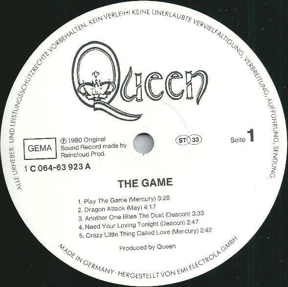 Queen : The Game (LP, Album, Foi)