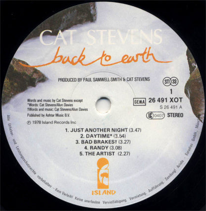 Cat Stevens : Back To Earth (LP, Album)
