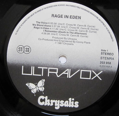 Ultravox : Rage In Eden (LP, Album)