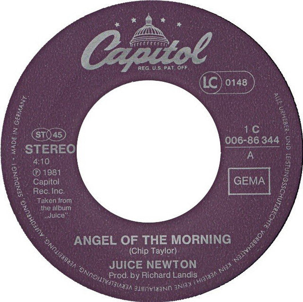 Juice Newton : Angel Of The Morning (7", Single)