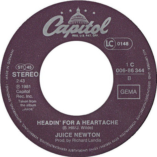 Juice Newton : Angel Of The Morning (7", Single)
