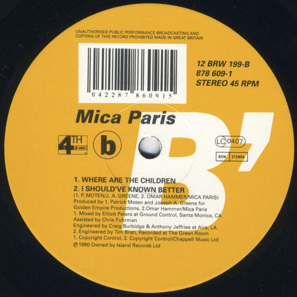 Mica Paris : South Of The River (12")
