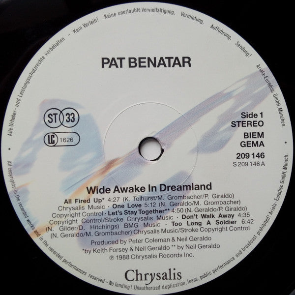 Pat Benatar : Wide Awake In Dreamland (LP, Album)