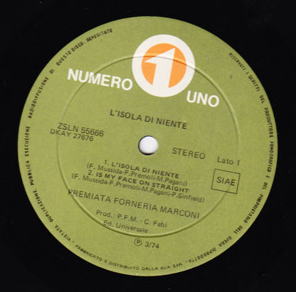 Premiata Forneria Marconi : L'Isola Di Niente (LP, Album, RP)