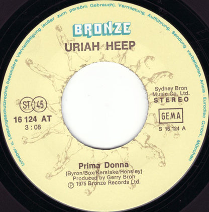 Uriah Heep : Prima Donna (7", Single)