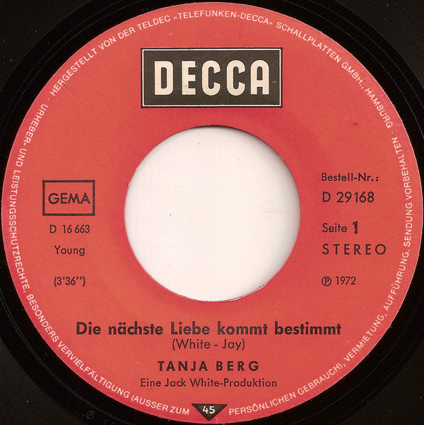 Tanja Berg : Die Nächste Liebe Kommt Bestimmt (7", Single)