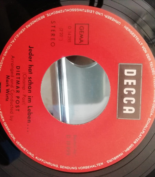 Dietmar Post (2) : Jeder Hat Schon Im Leben... / Nichts Als Ein Clown (7")